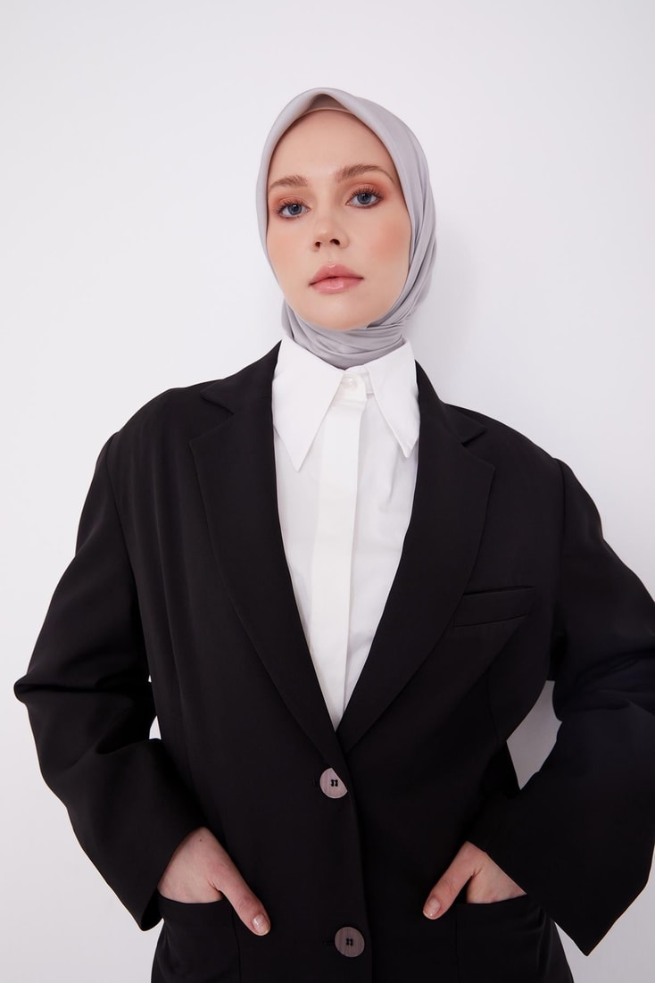 Armine Contrast Lined Jacket 22K5003 Black