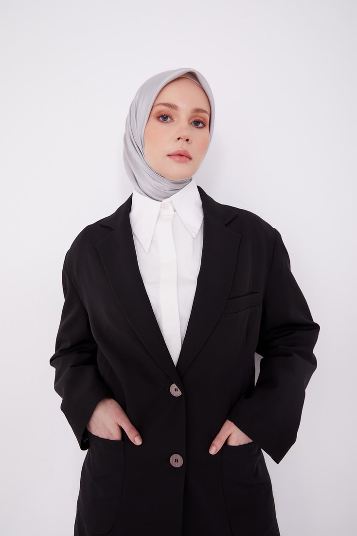 Armine Contrast Lined Jacket 22K5003 Black