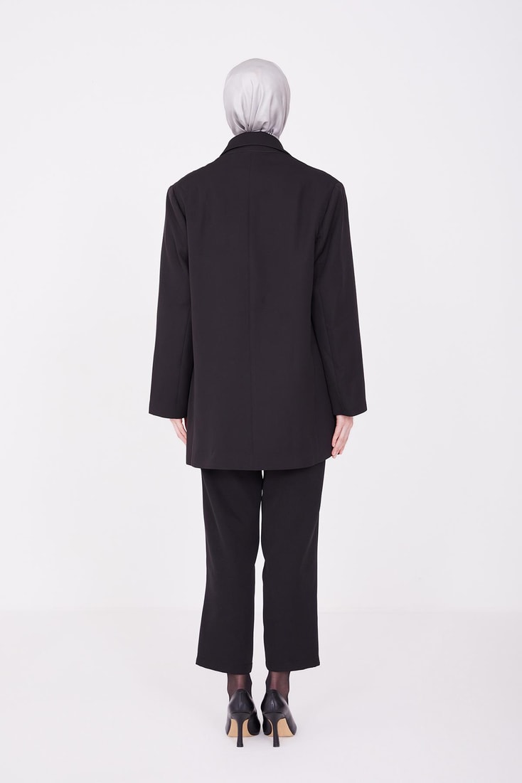 Armine Contrast Lined Jacket 22K5003 Black