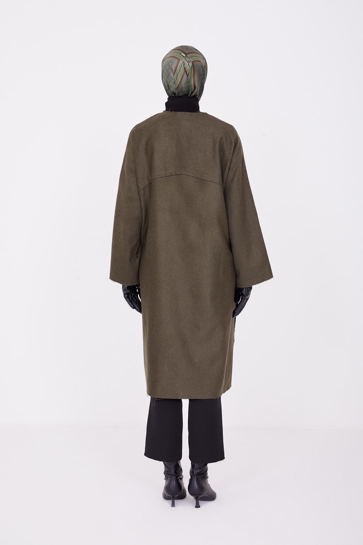Armine Asimetrik Ve Oversize Fermuarlı Hırka 22K5915 Haki