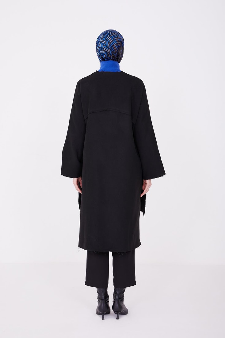 Armine Asimetrik Ve Oversize Fermuarlı Hırka 22K5915 Siyah