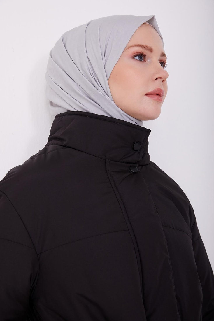 Armine Waist Belted Puffer Coat 22K7808 Black