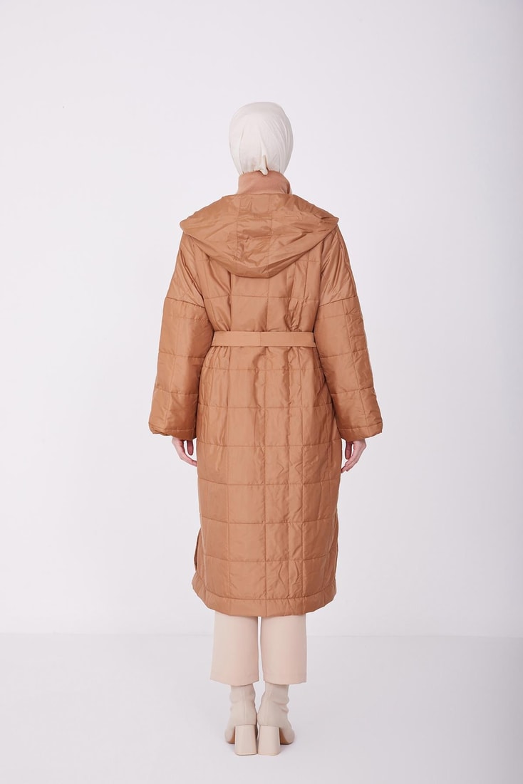 Armine Removable Hooded Coat 22K7821 Camel