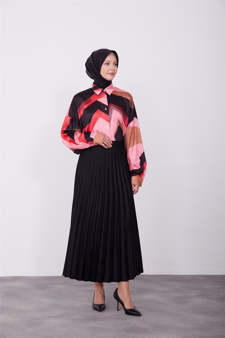 Armine Basic Pleated Skirt 23K1429 Black