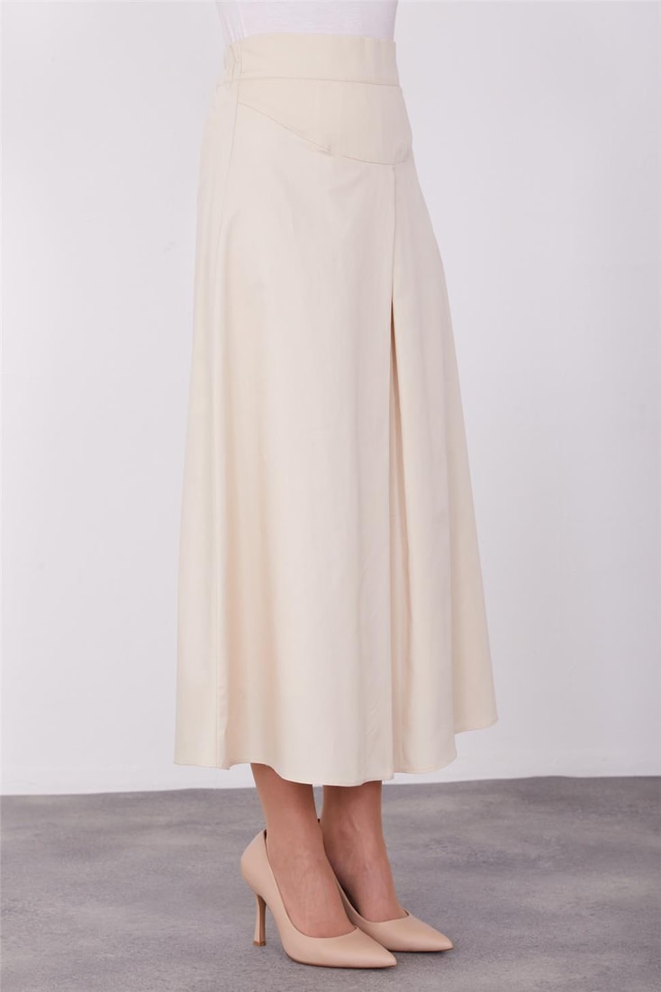 Armine Front Corsage and Pleated Detail Skirt 23K1431 Sand