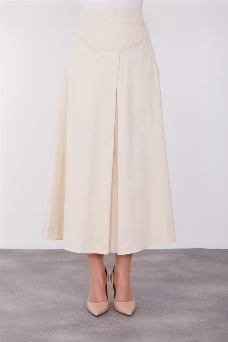 Armine Front Corsage and Pleated Detail Skirt 23K1431 Sand