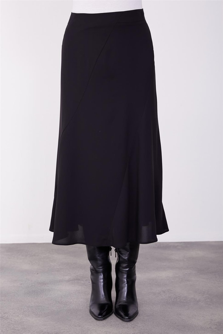 Armine Bias Cup Detailed Godeli Skirt 23K1530 Black