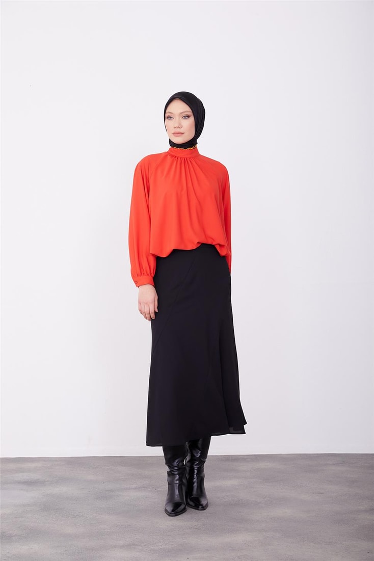 Armine Bias Cup Detailed Godeli Skirt 23K1530 Black
