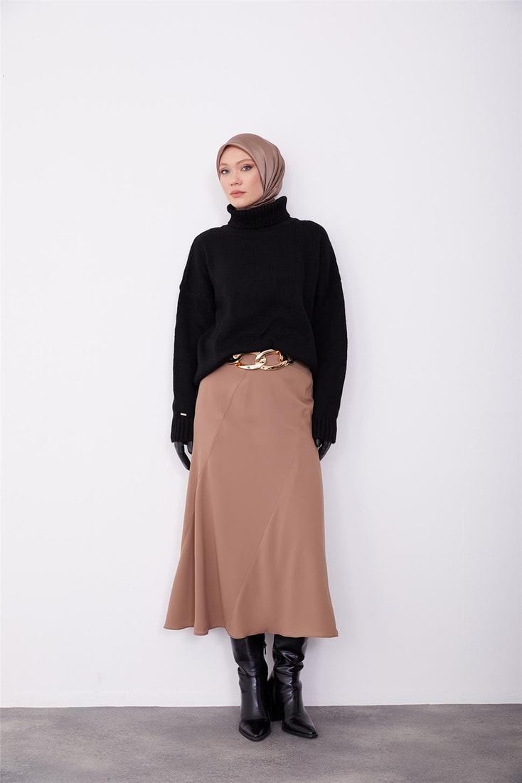 Armine Bias Cup Detailed Godeli Skirt 23K1530 Almond