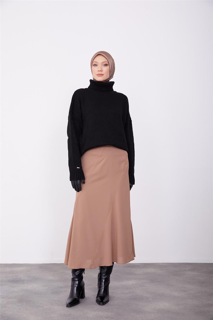 Armine Bias Cup Detailed Godeli Skirt 23K1530 Almond