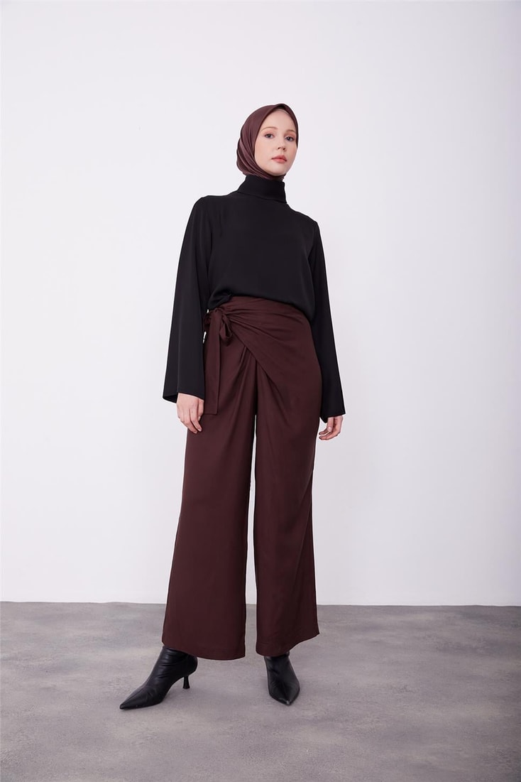 Armine Side Tie Detail Trousers 23K2425 Bitter