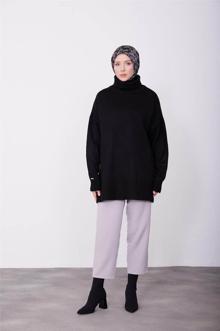 Carrot pants with elastic at the back 23K2502 Gray