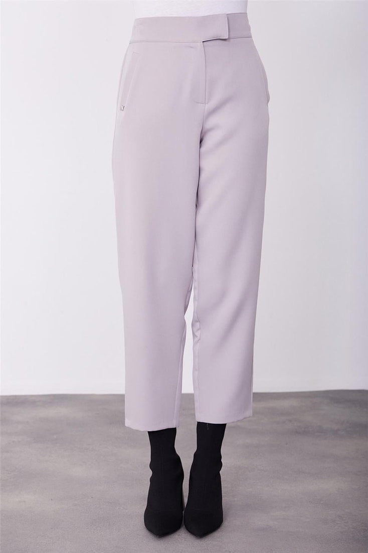 Carrot pants with elastic at the back 23K2502 Gray