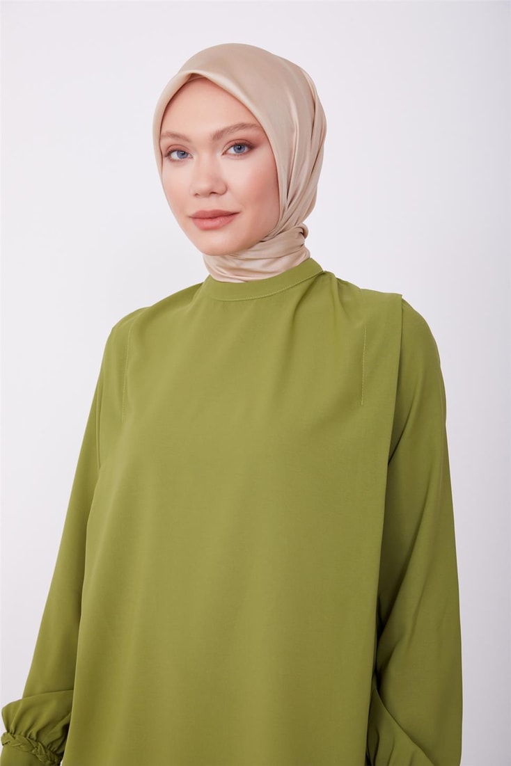 Armine Shoulder Pleated Blouse 23K3342 Khaki