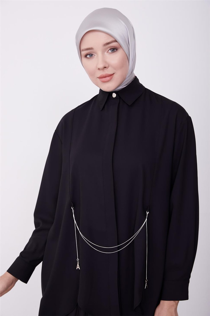 Armine Waist Chain Detail Shirt 23K3400 Black
