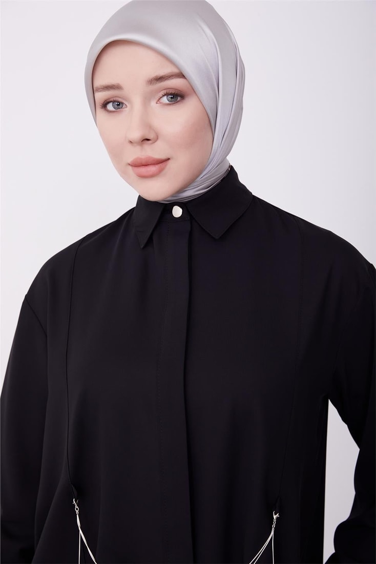 Armine Waist Chain Detail Shirt 23K3400 Black