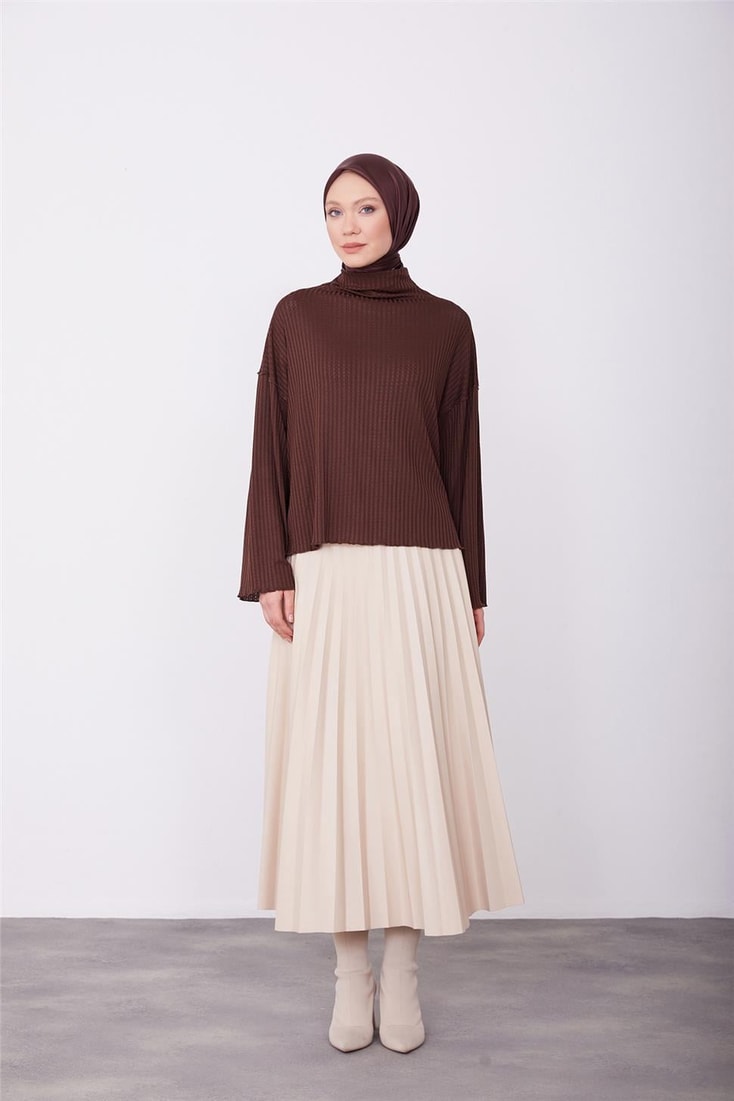 Armine Knitted Basic Blouse 23K3408 Brown
