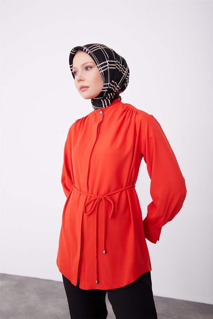 Armine Tied Waist Shirt 23K3418 Red