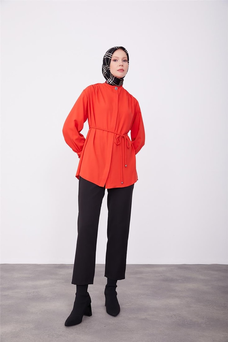 Armine Tied Waist Shirt 23K3418 Red