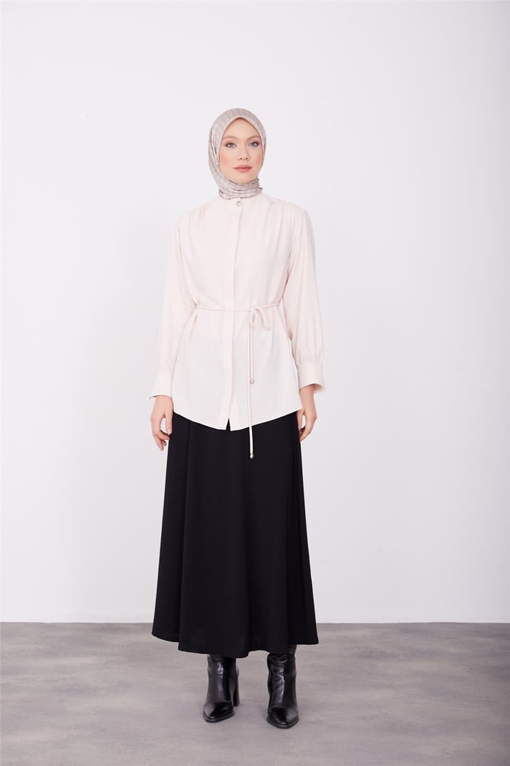 Armine Tied Waist Shirt 23K3418 Vanilla