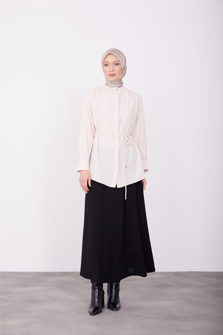 Armine Tied Waist Shirt 23K3418 Vanilla