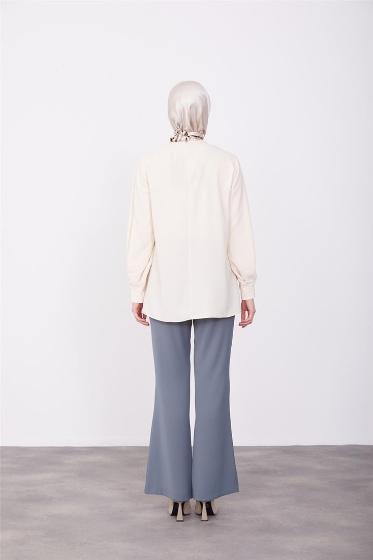 Armine Sleeve Draped Blouse 23K3423 Ivory