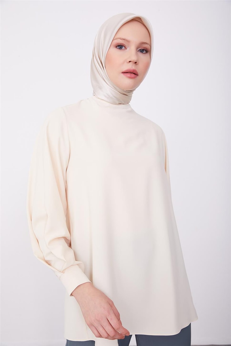 Armine Sleeve Draped Blouse 23K3423 Ivory