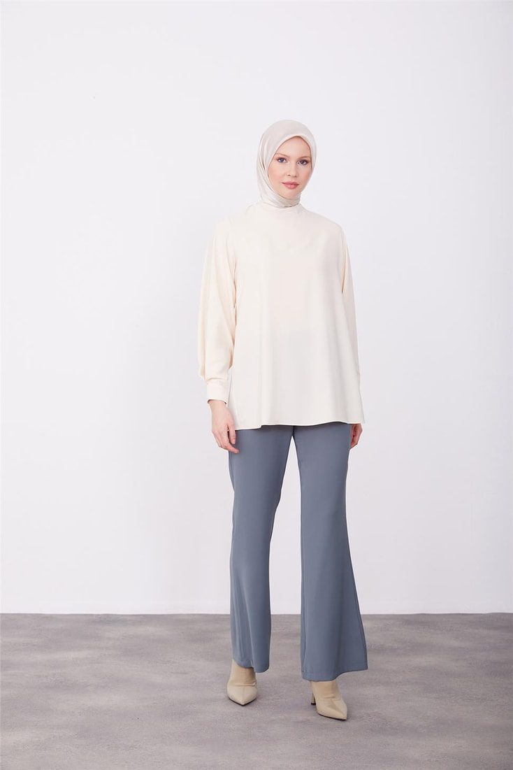 Armine Sleeve Draped Blouse 23K3423 Ivory