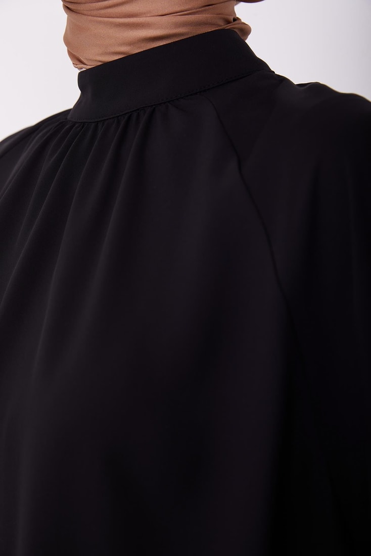 Armine Elastic Waist Balloon Blouse 23K3432 Black