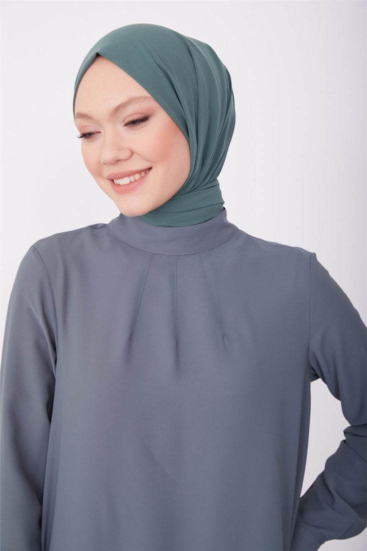 Armine Back Pleated Detail Blouse 23K3435 Misty Green
