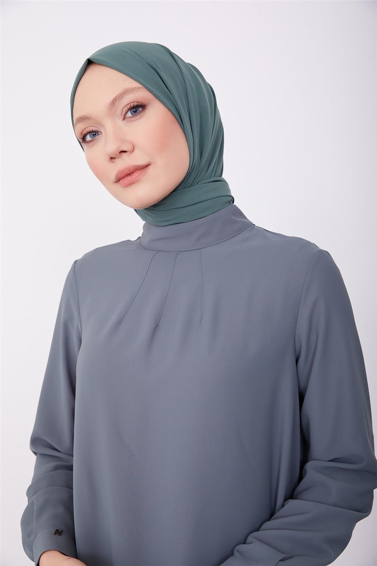 Armine Back Pleated Detail Blouse 23K3435 Misty Green