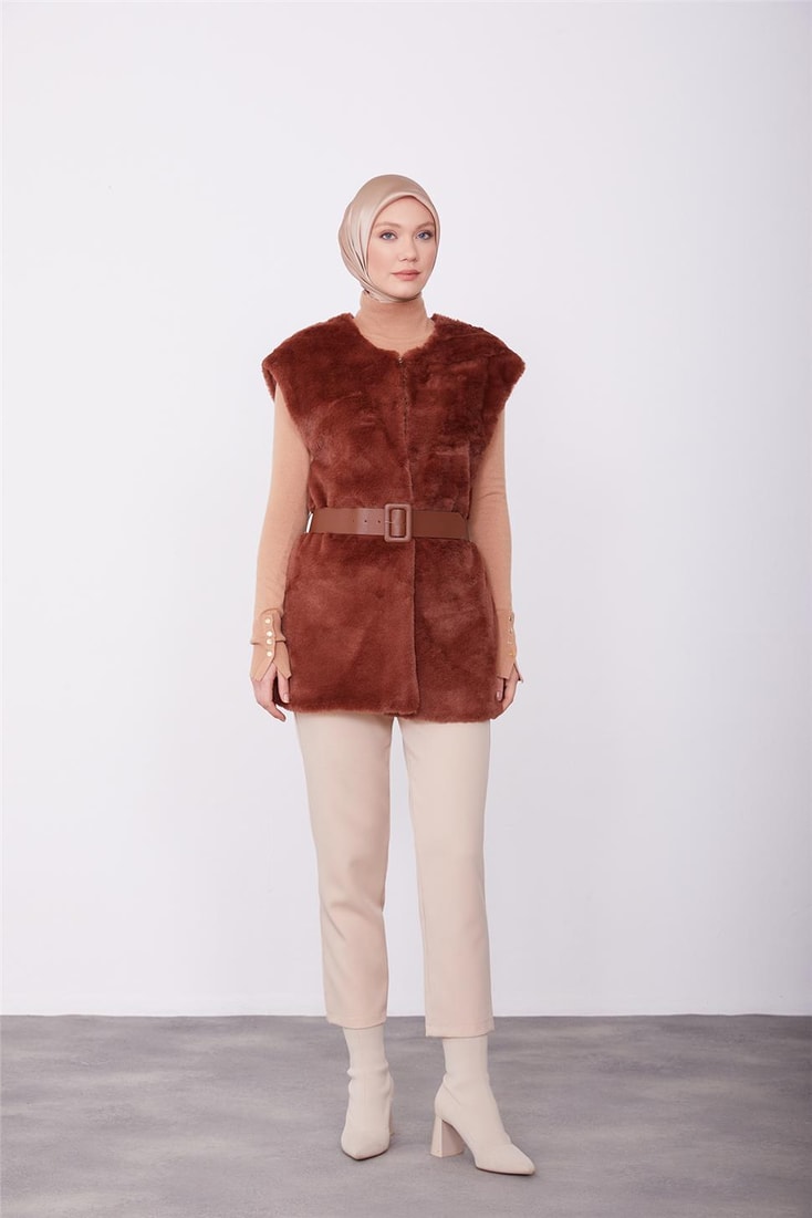 Armine Fur Vest 23K4601 Bitter Brown