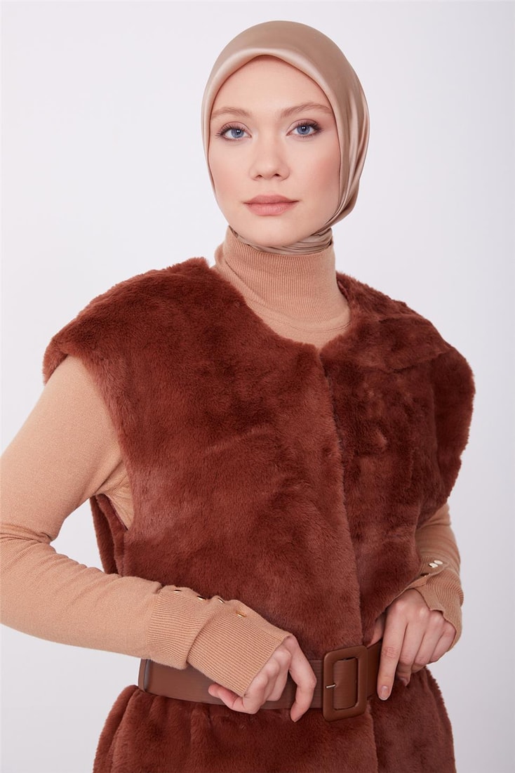 Armine Fur Vest 23K4601 Bitter Brown