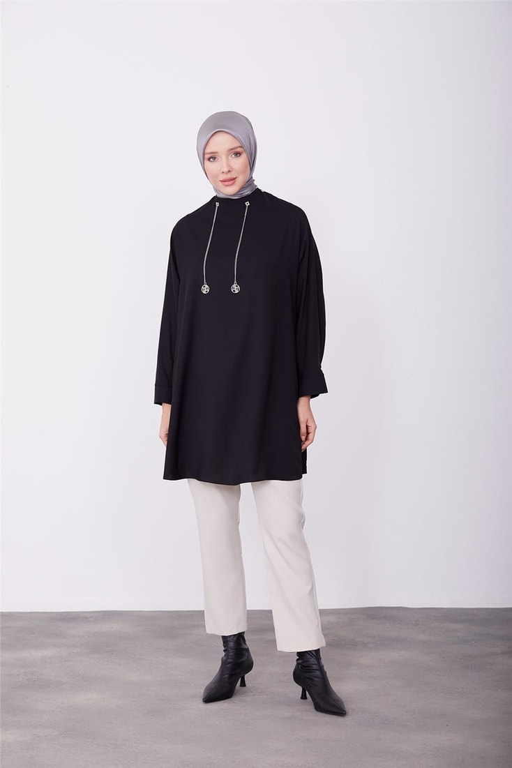 Armine Logo Chain Tunic 23K4702 Black