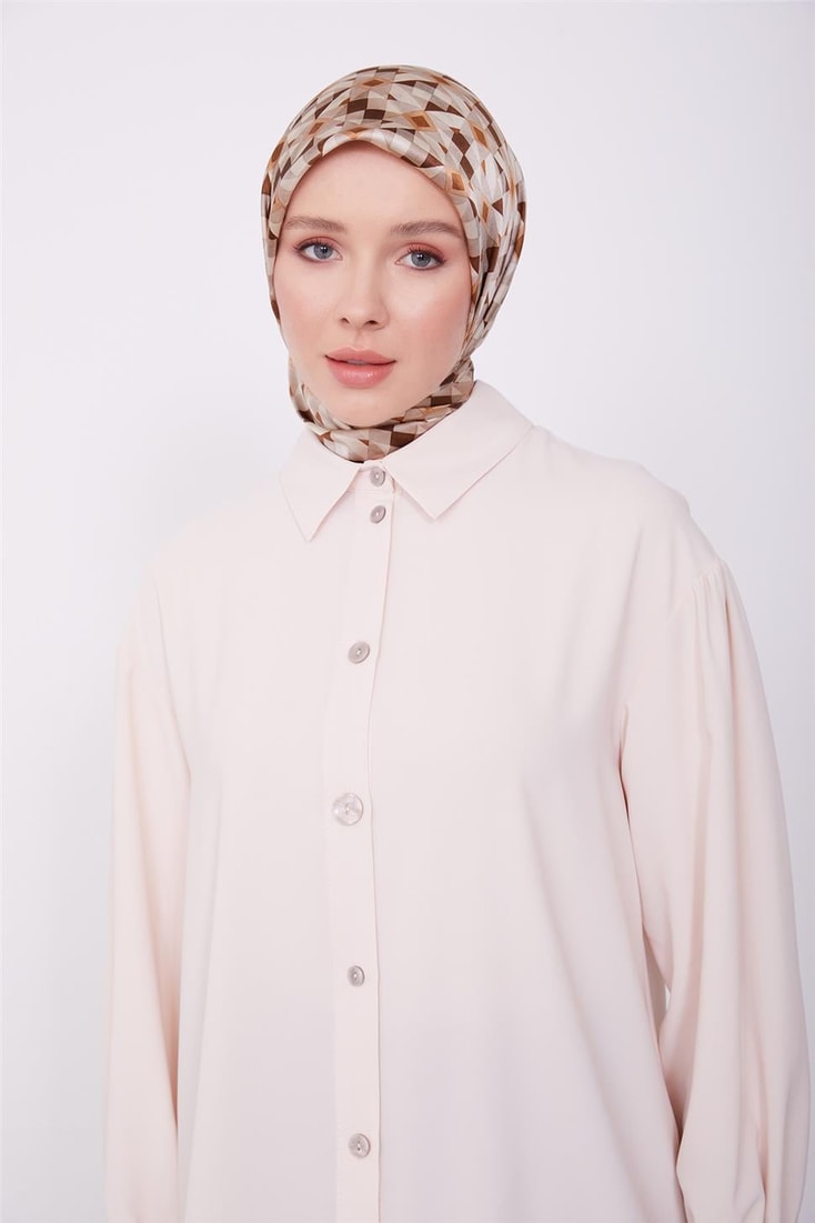 Armine Size Buttoned Tunic 23K4706 Vanilla