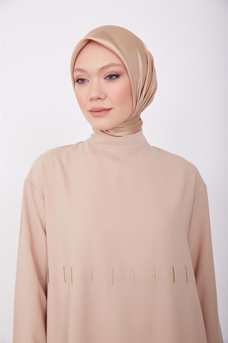 Armine Gold Embroidered Tunic 23K4718 Beige
