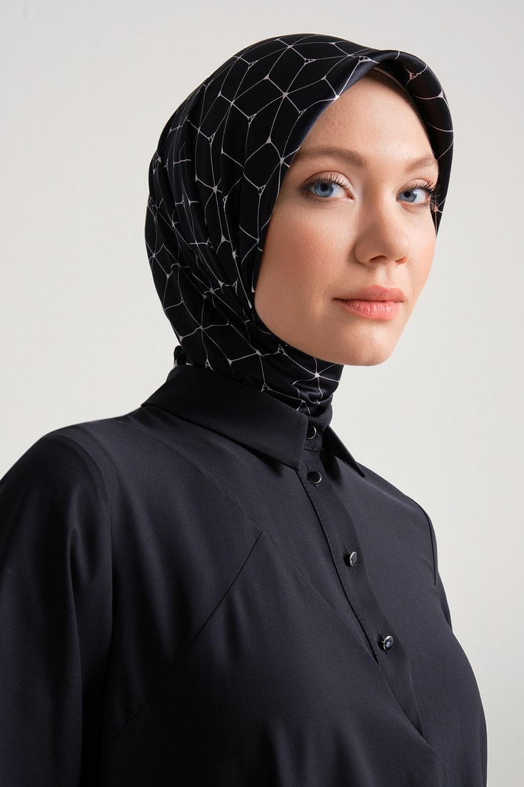 Önü düğmeli asimetrik tunik 24Y4731 Siyah