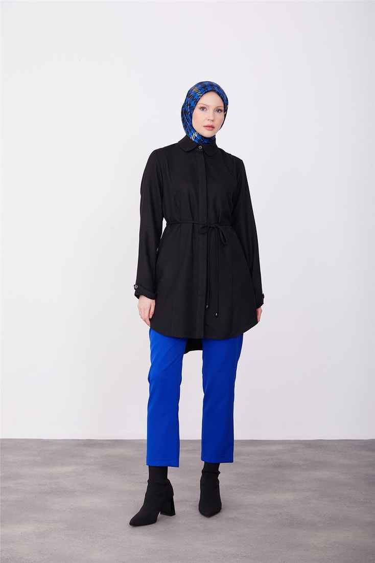 Armine Laced Polyviscon Tunic 23K4732 Black