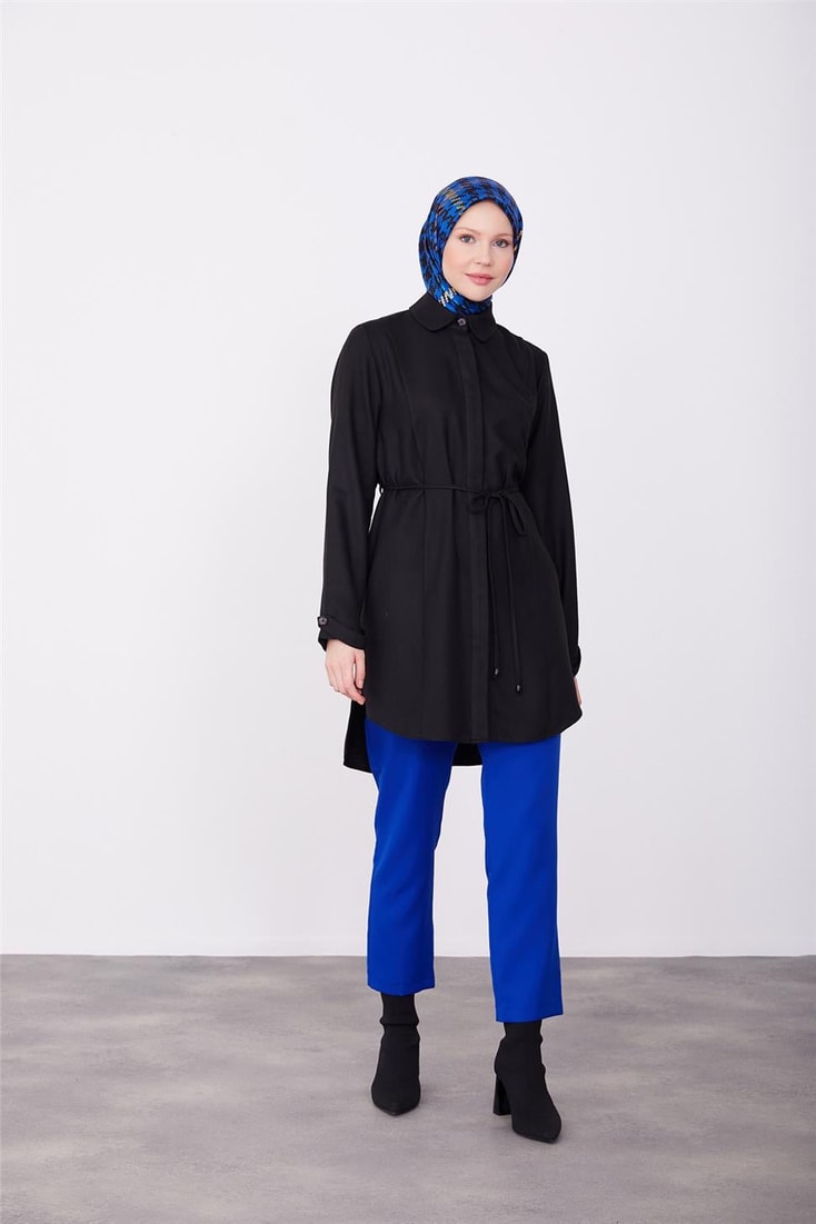 Armine Laced Polyviscon Tunic 23K4732 Black