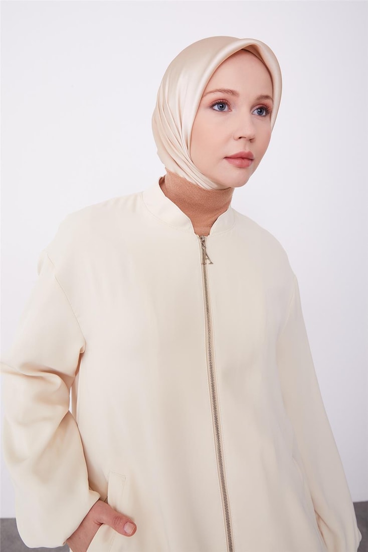 Armine Lining Colored Bomber Jacket 23K5403 Ivory