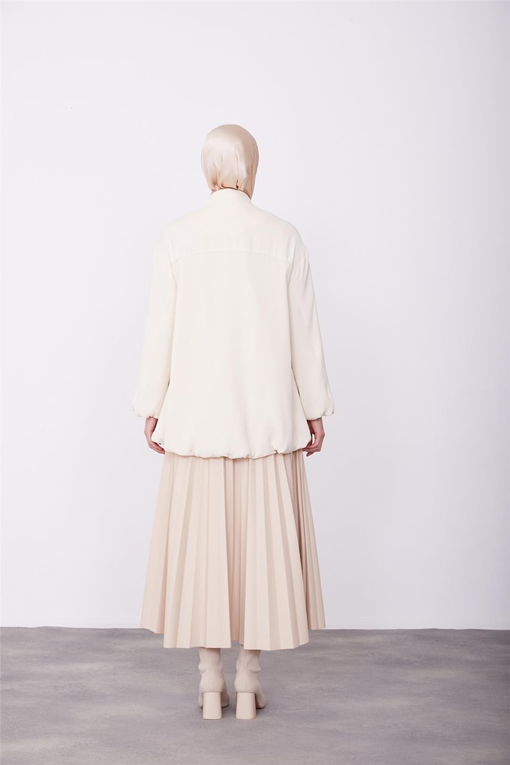 Armine Lining Colored Bomber Jacket 23K5403 Ivory