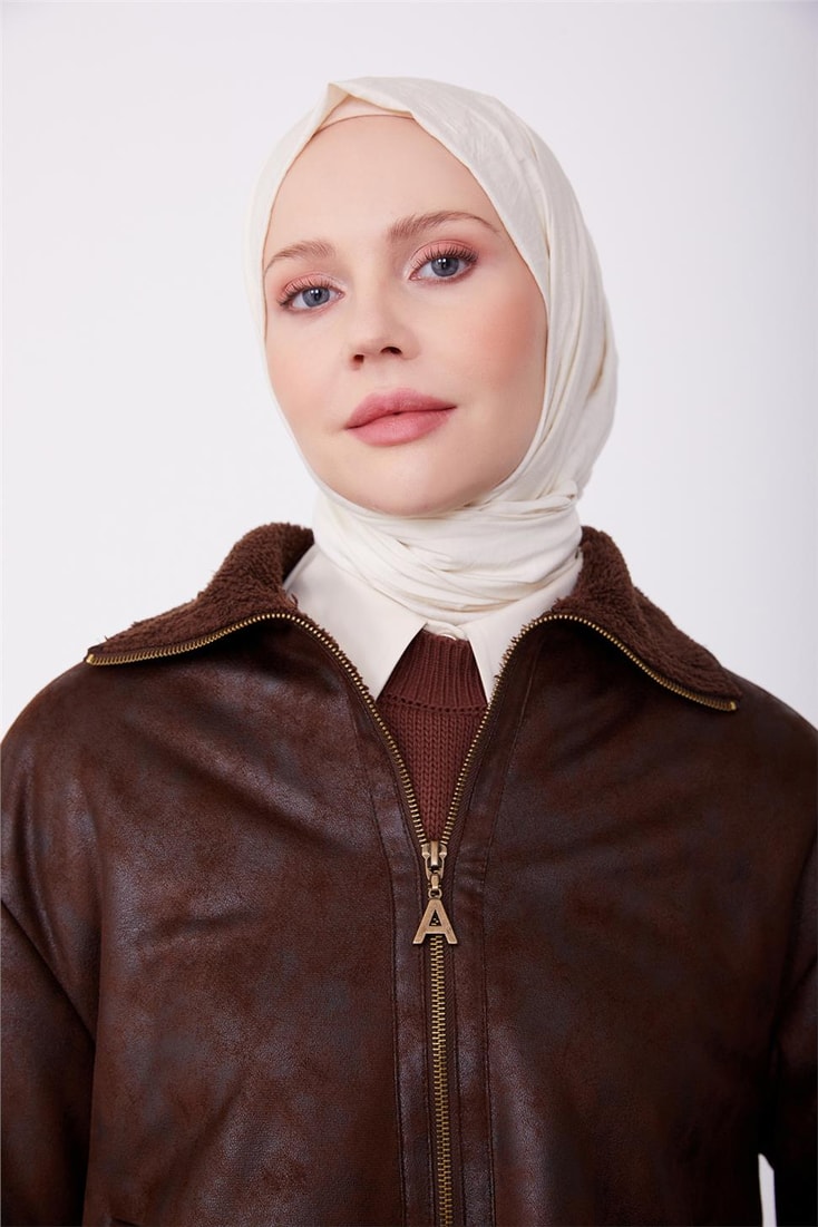 Armine Fur Lined Short Leather Jacket 23K5404 Bitter Brown