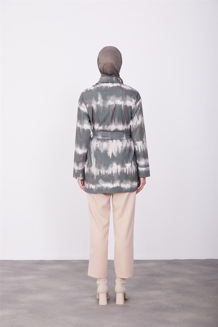 Armine Printed Gabardine Jacket 23K5407 Green