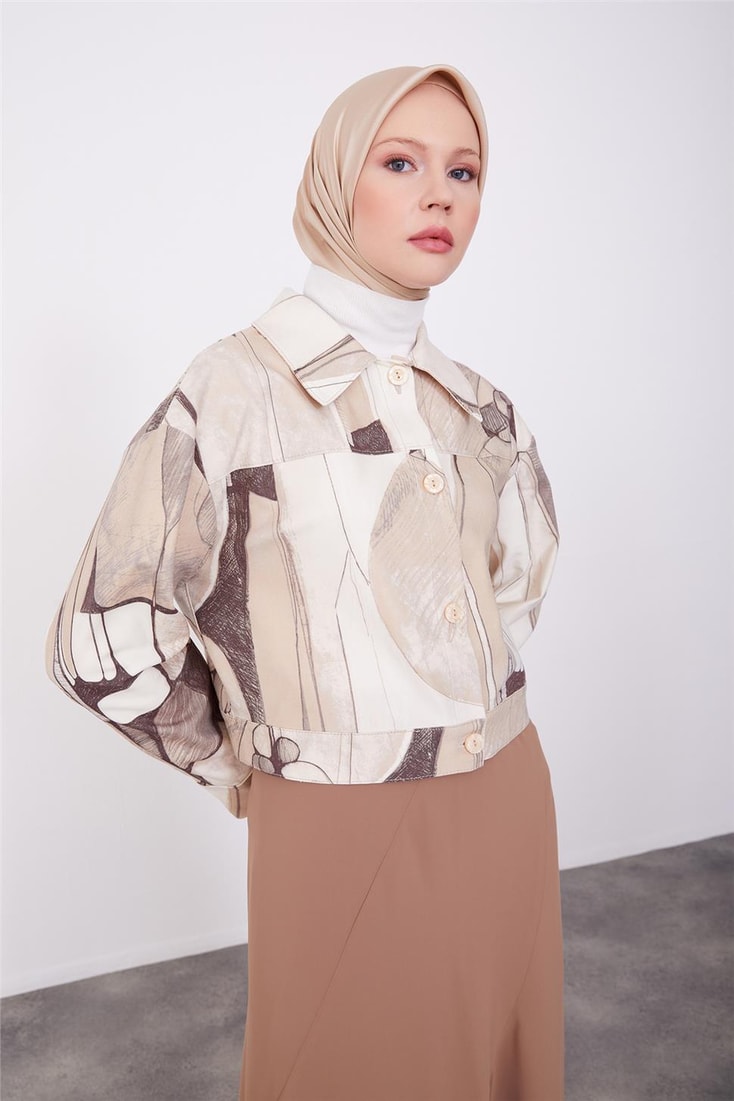Armine Printed Short Jacket 23K5411 Beige
