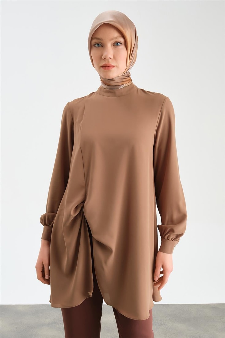 Armine İki Renkli Pantolonlu Takım 23K6706 Badem