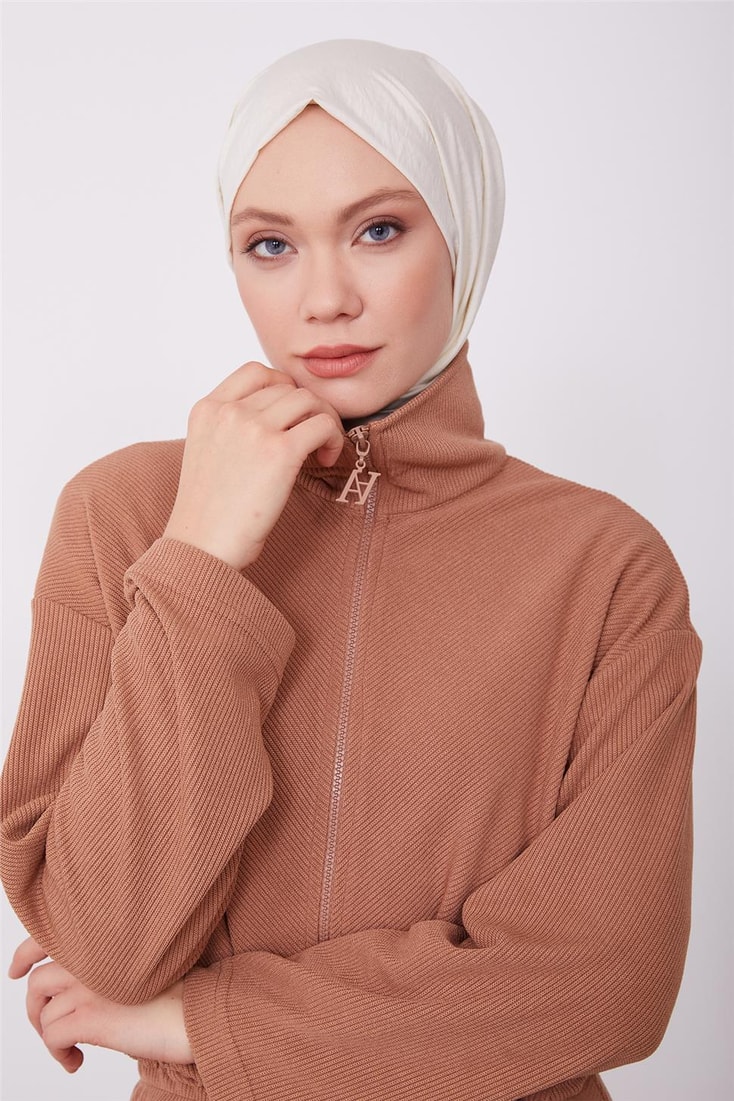 Armine Polo Collar Cardigan Set 23K6710 Camel