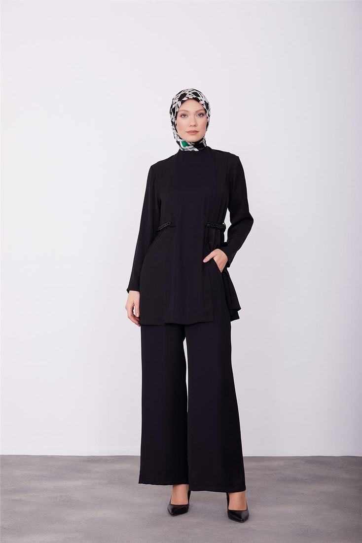 Armine Waist Chain Trouser Suit 23K6711 Black