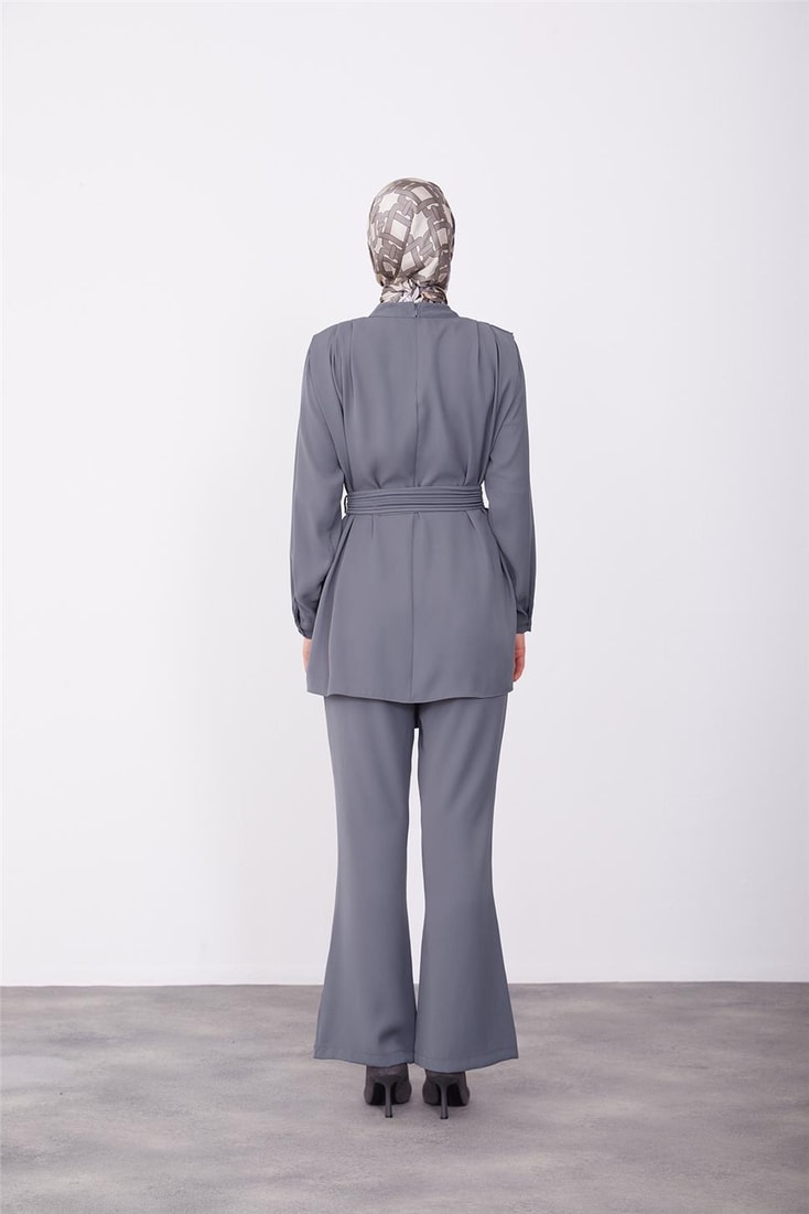 Armine Belt Pleated Trouser Suit 23K6720 Anthracite