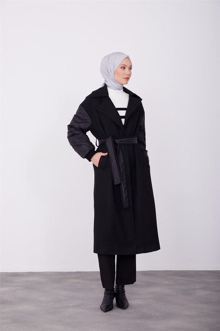 Armine Bomber Sleeve Coat 23K7201 Black