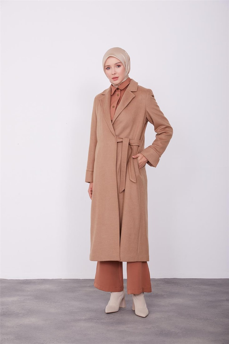 Armine Side Tie Coat 23K7220 Camel